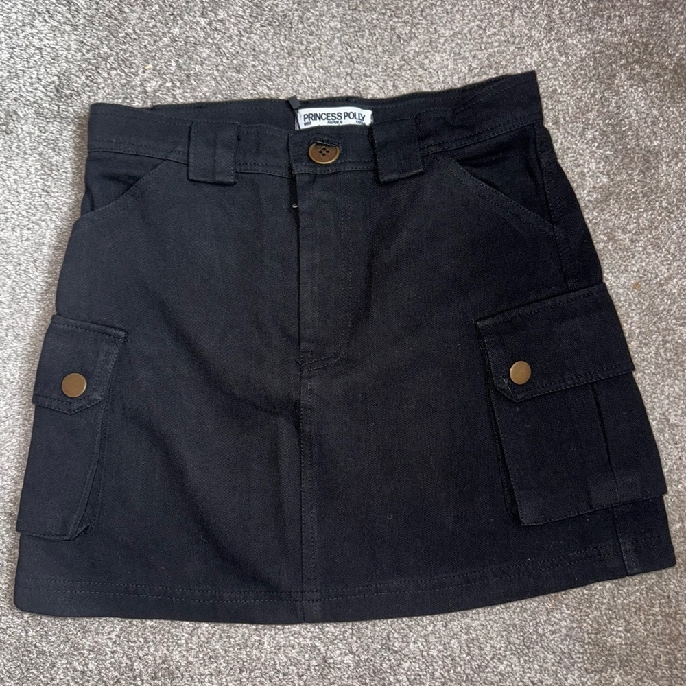 Princess Polly Black Cargo Skirt